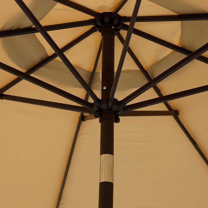 ShipItFurniture 9 ft Outdoor Patio Umbrella with Push-Button Tilt and Crank Open, Tan image number 3