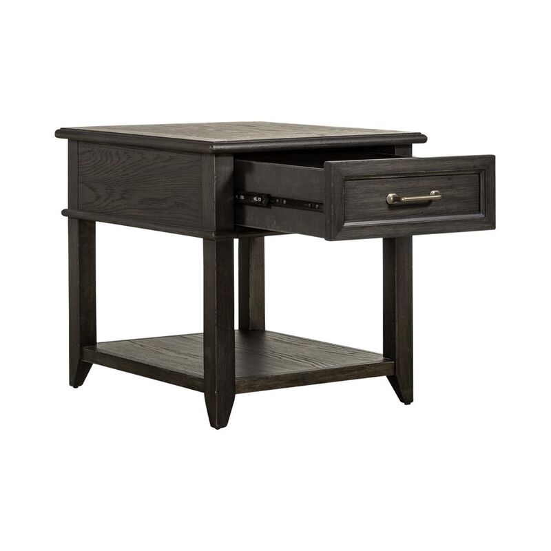 Liberty Furniture Mill Creek Drawer End Table in Peppercorn image number 3