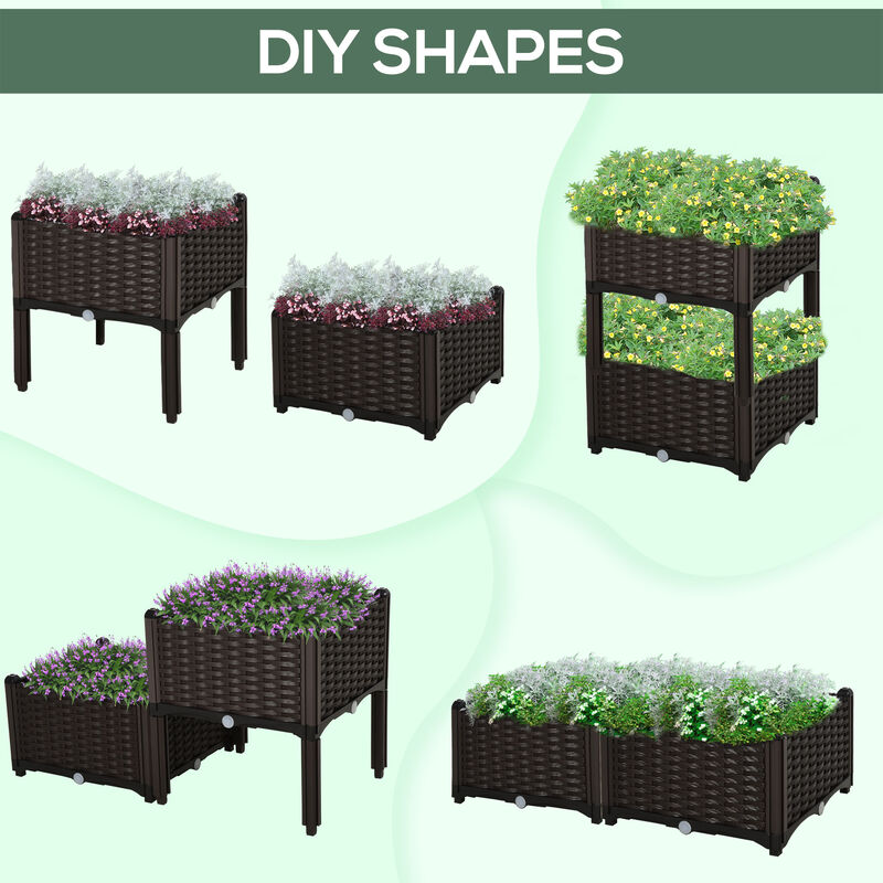 Hivvago Self-Watering Raised Garden Bed 2-Piece Planter Set image number 4