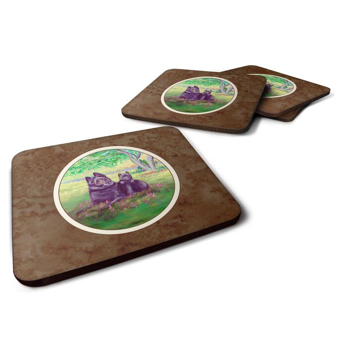 Caroline's Treasures 7263FC Schipperke And Puppy Foam Coasters (Set of 4), 3.5, Multicolor