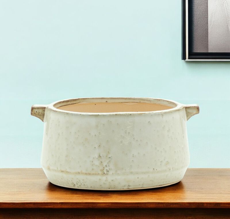 Hivvago 6 Inch Gray Clay Round Pot Planter