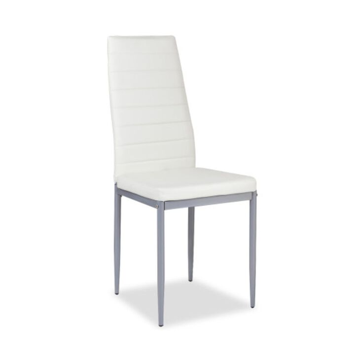 4 pcs PVC Leather Dining Side Chairs Elegant Design