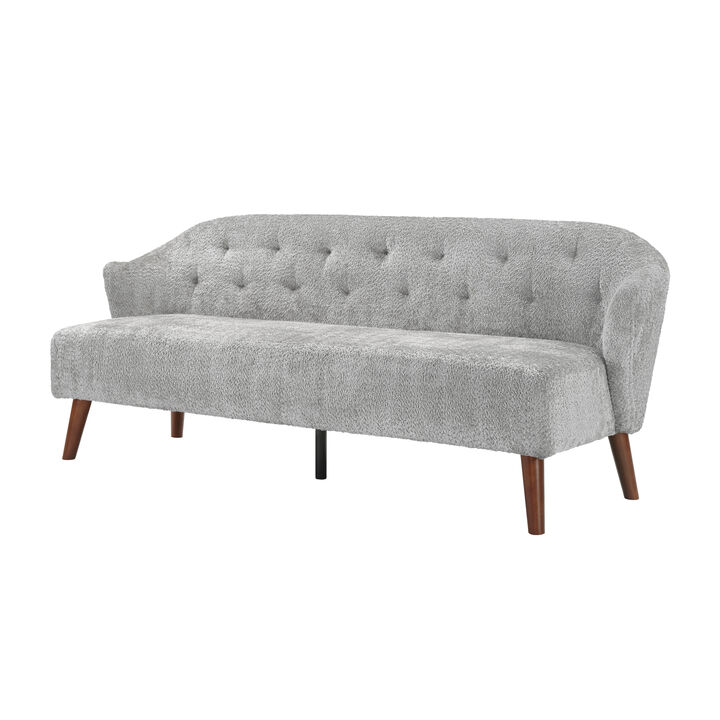Merax Mid-Century Plush Fabric Loveseat Sofa with Tufted Back