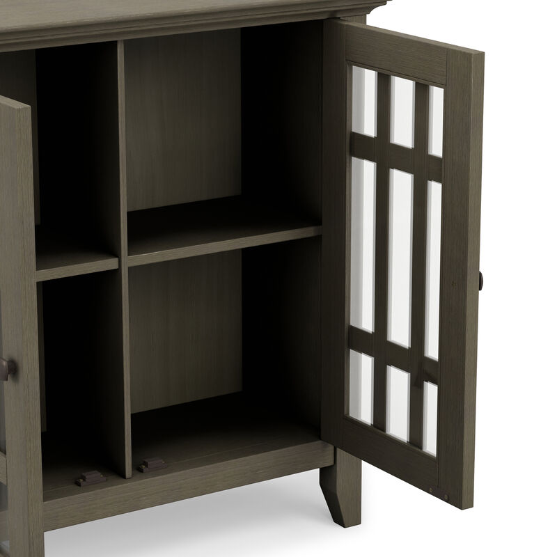Bedford SOLID WOOD 32 inch Wide Transitional Low Storage Media Cabinet in Farmhouse Grey image number 8
