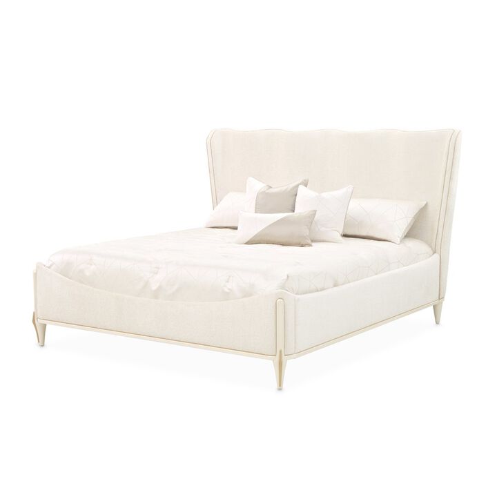 Michael Amini La Terrazza Queen Panel Bed - Creamy Pearl
