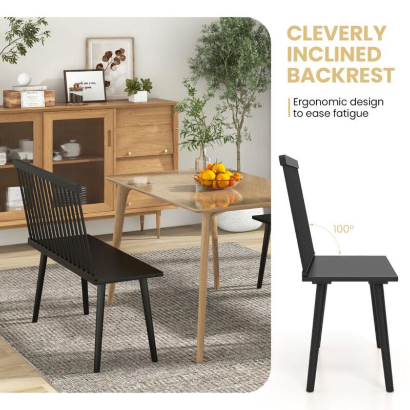 Hivvago Bench for 2 with Spindle Back for Kitchen Dining Room Hallway