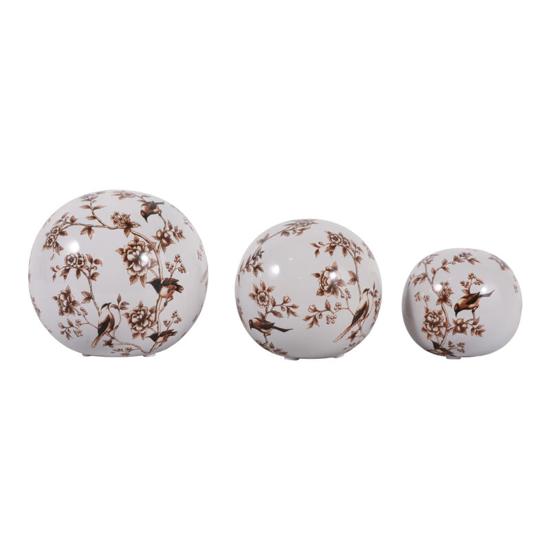 S/3 4/5/6" Birds & Blooms Orbs image number 1