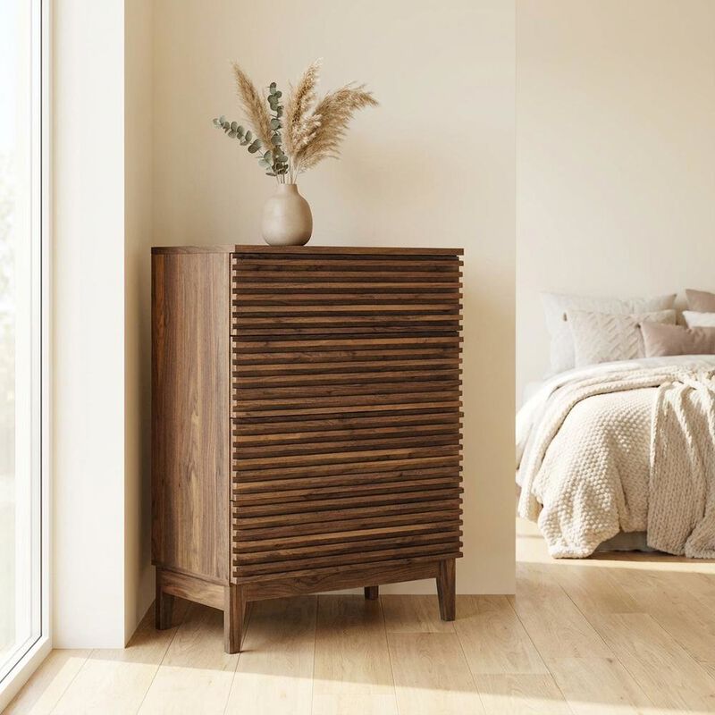 Brown 4-Drawer Chest with Modern Design and Durable Build image number 2