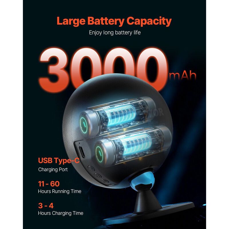 Wireless LED Wall Lights 2PCS Rechargeable with Remote, 360&deg; Rotation, Dimmable-Black image number 4