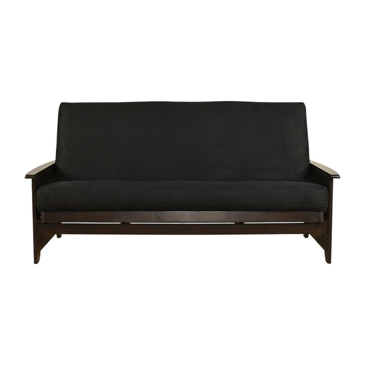 Phoenix Frame Queen-Espresso Finish-Suede Black Mattress