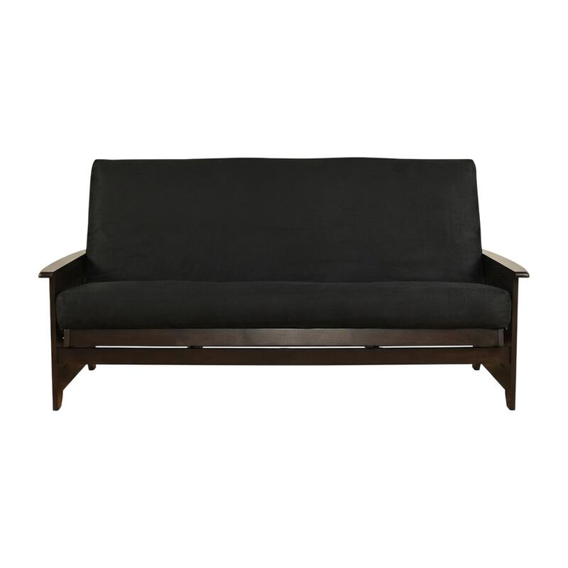 Phoenix Frame Queen-Espresso Finish-Suede Black Mattress image number 0
