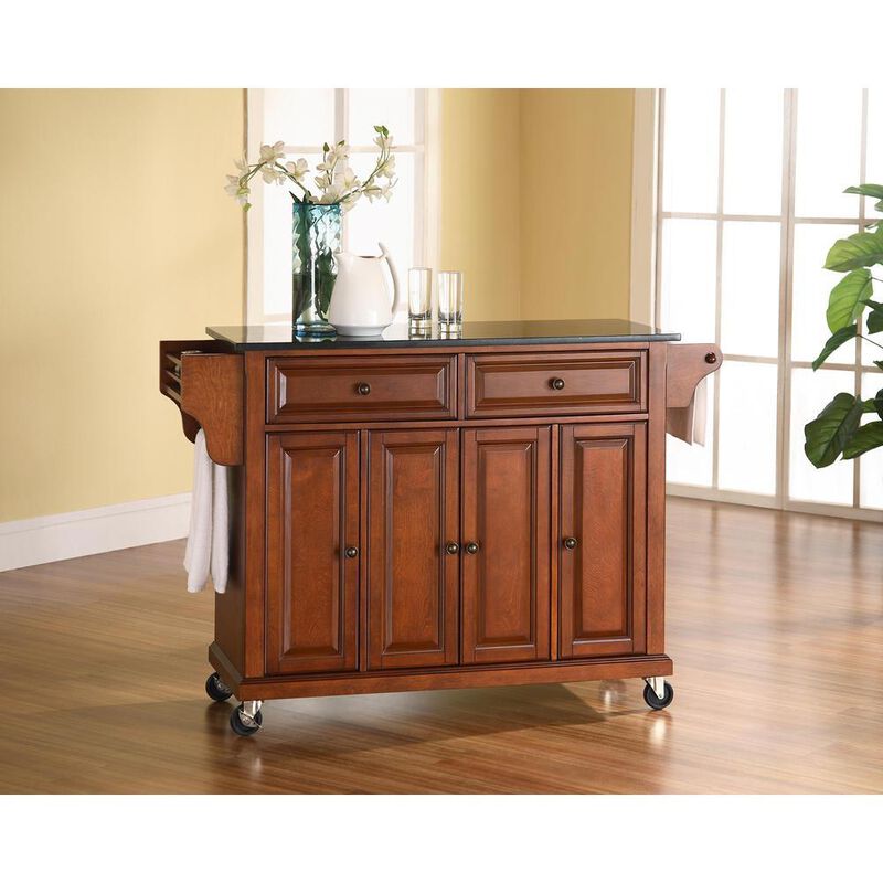 Full Size Granite Top Kitchen Cart