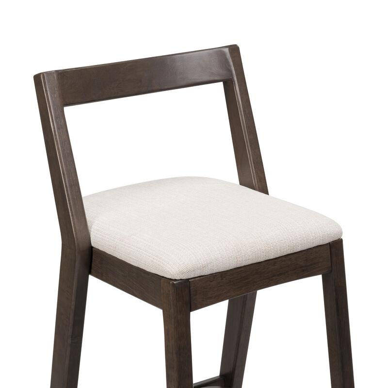 Christopher Knight Home Alric Rustic Rubberwood Upholstered Barstools (Set of 2) image number 7