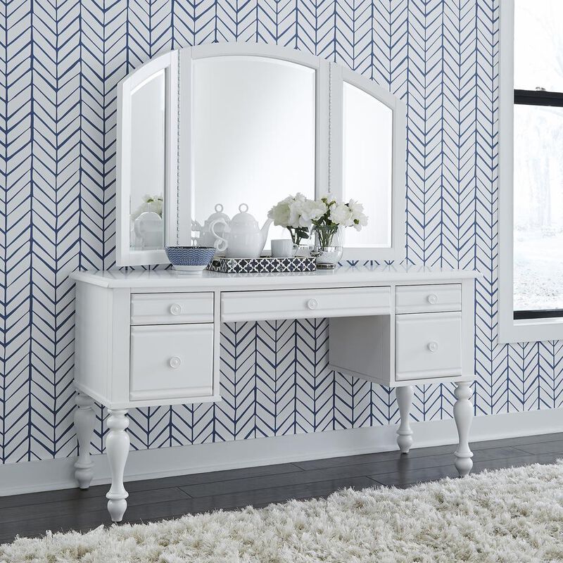 Liberty Furniture Summer House I Vanity Mirror in Oyster White image number 4