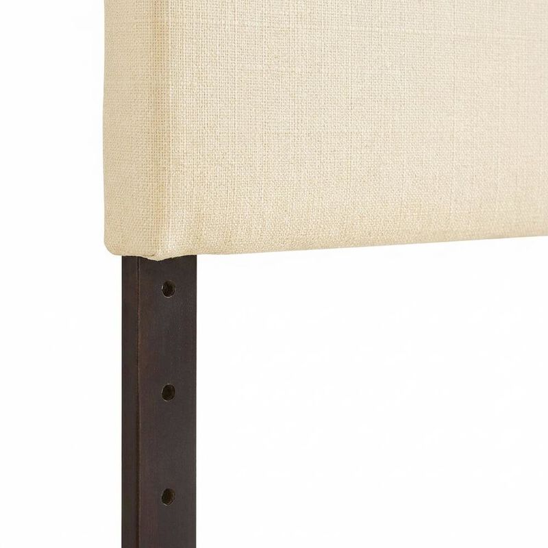 Upholstered Queen Headboard in Neutral Fabric, Durable Frame, Stylish Design image number 5