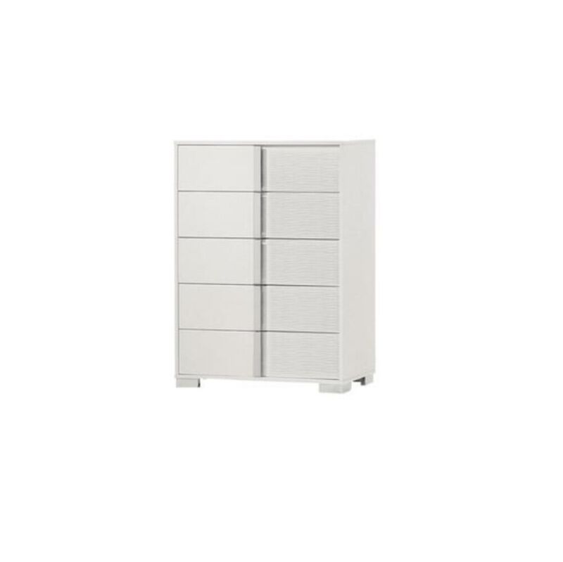Best Quality Furniture White chest with 5 storage drawer