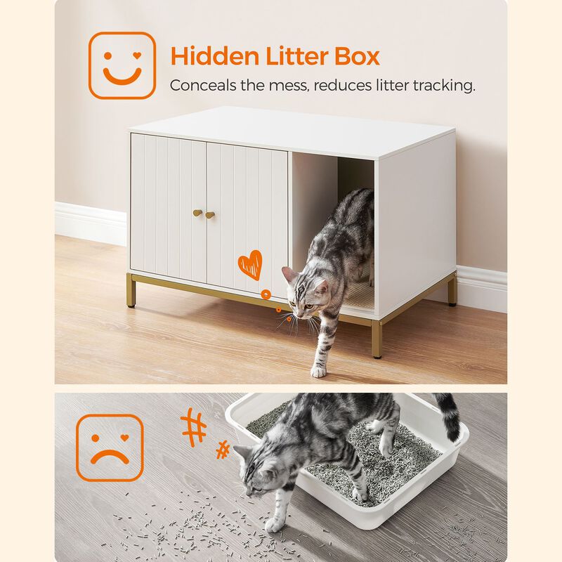 Hidden Cat Litter Box Furniture with Concealed Storage and Stylish Design
