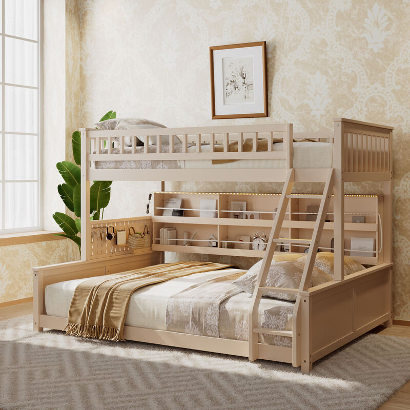 Merax Wooden Convertible Bunk Bed Series  LED RGB Light image number 3