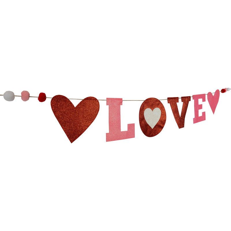 5' Glittered "Love" Valentine's Day Wall Banner Decoration