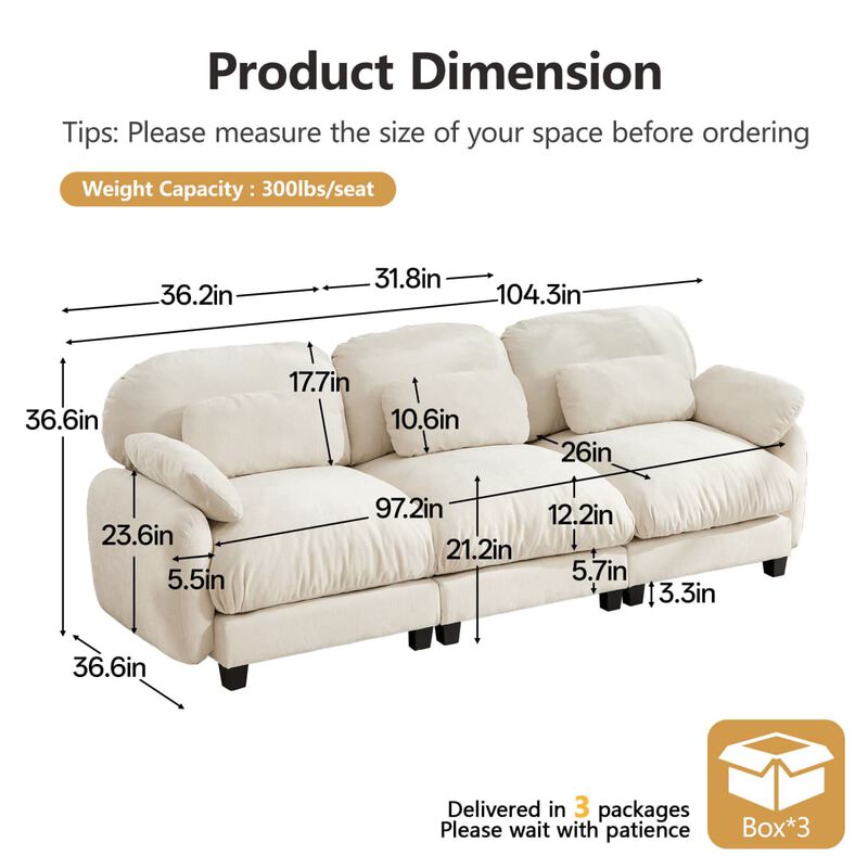3-Seat modular cloud couch image number 2