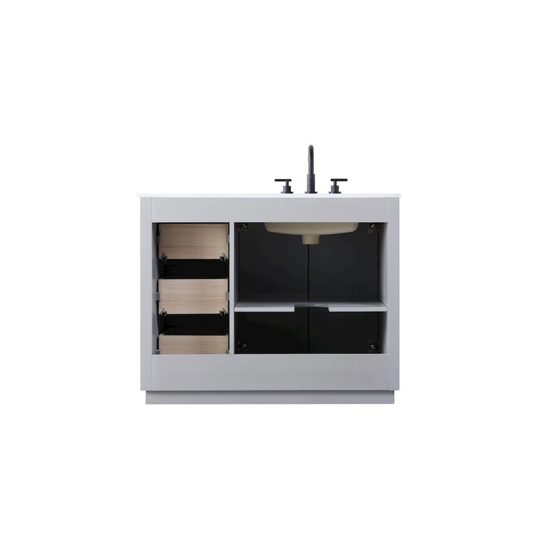 Elegant Kitchen and Bath 42 inch Single Bathroom Vanity in Grey