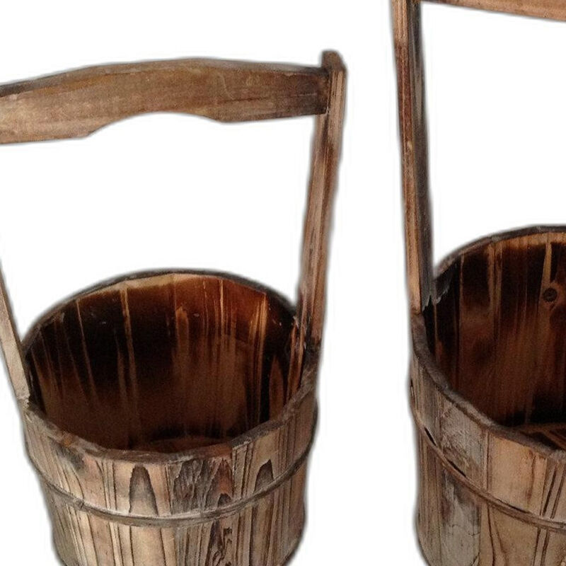 2-Piece Wooden Garden Planter &ndash; Decorative Planter Boxes for Patio or Balcony