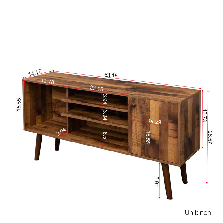 TV Stand Use in Living Room Furniture with 1 storage and 2 shelves Cabinet, high quality particle board, fir wood