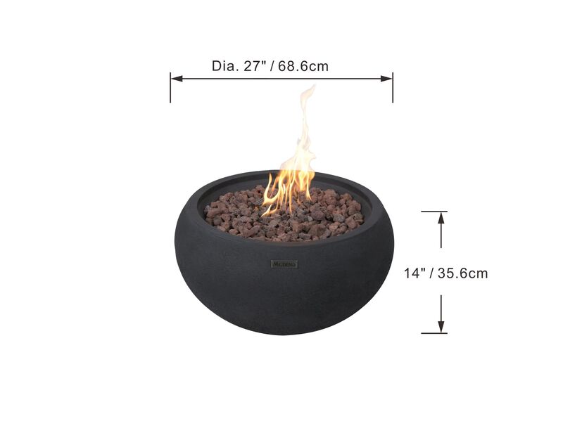 Modeno York Concrete Outdoor Patio Fire Pit Table image number 5