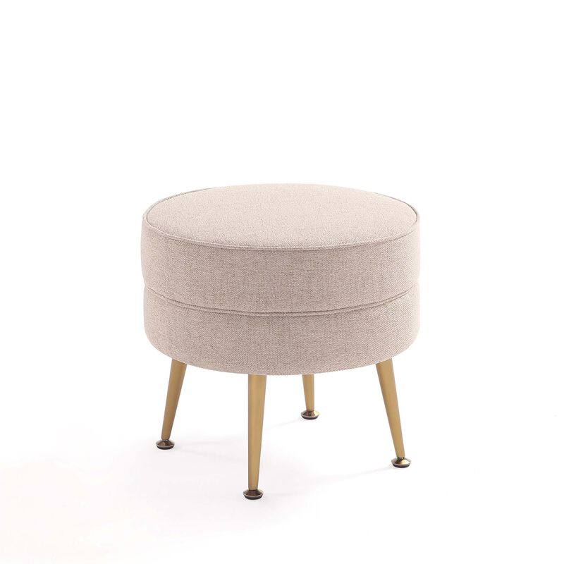 Bailey Cream and Gold Ottoman