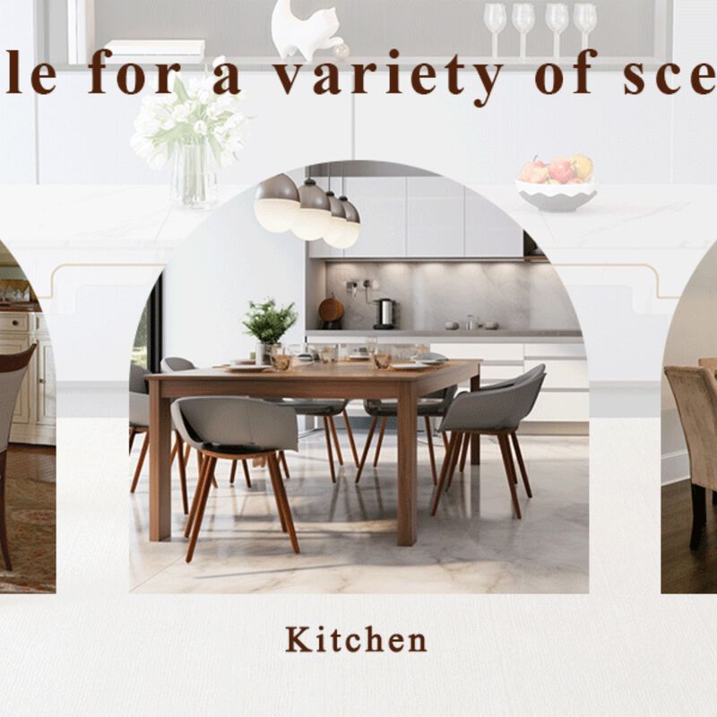 Whisen Dining Table with Groove Legs, MDF Space-Saving for Kitchen Living Room image number 8
