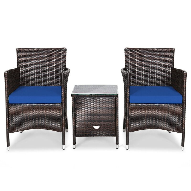 3 Pcs Outdoor Rattan Wicker Furniture Set