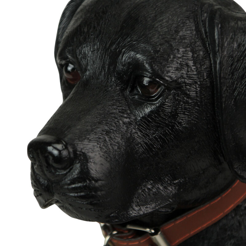 Black Lab Dog Indoor Outdoor Welcome Statue with Reversible Message Sign image number 3