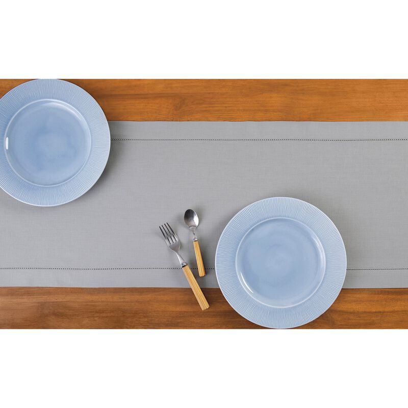 Solino Home Cotton Linen Hemstitch Table Runner &ndash; Handcrafted, Machine Washable, Perfect for Holiday and Everyday Dining