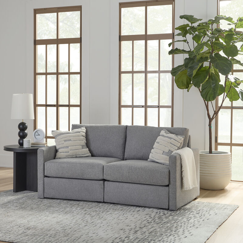 Flex Pebble Loveseat with Narrow Arm