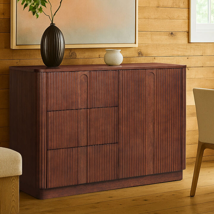 Wooden Sideboard with Adjustable Shelf Storage Cabinet
