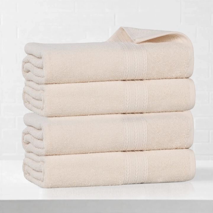 Ring-Spun Cotton 4-Piece Bath Towel Set &ndash; Soft & Absorbent Towels
