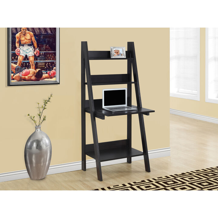 Monarch Specialties I 7043 Computer Desk, Home Office, Laptop, Leaning, Storage Drawers, 61"H, Work, Laminate, Brown, Contemporary, Modern