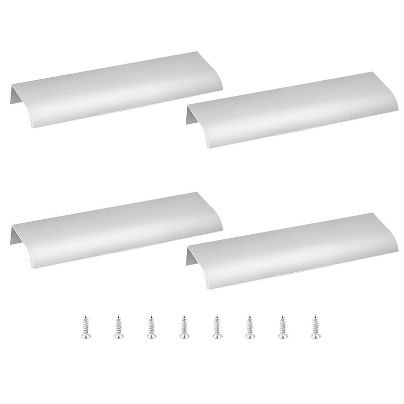 Qjaiune Back Mount Finger Edge Pull 150mm/5.9"", Aluminum Hidden Handle Concealed Tab Pulls for Home Kitchen Living Room Door Dr