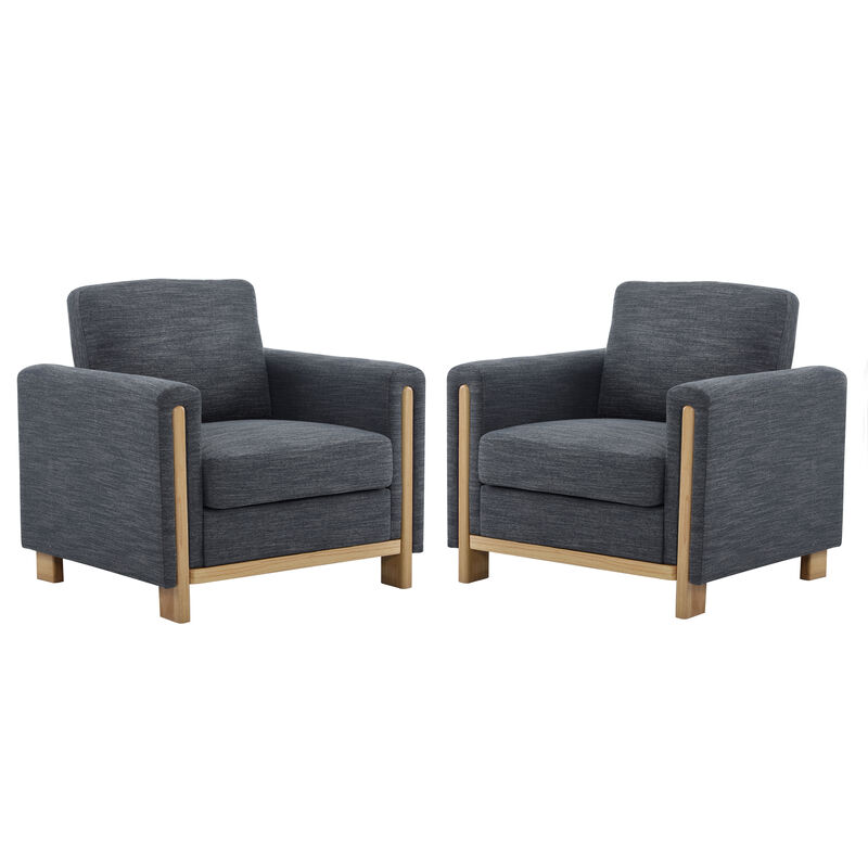 Christopher Knight Home Joey Modern Rubberwood Upholstered Accent Arm Chair (Set of 2)
