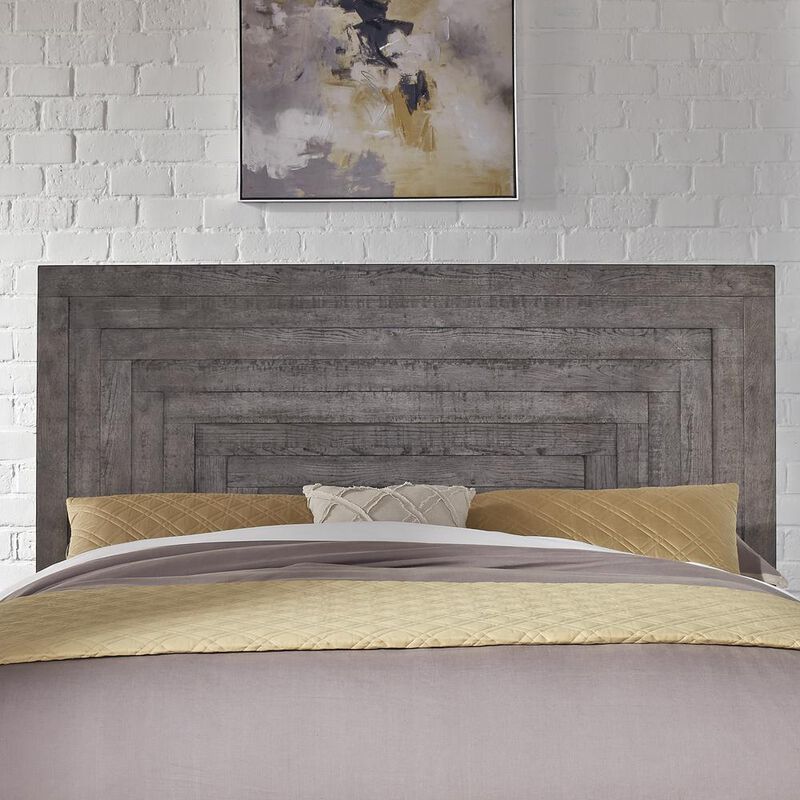 Liberty Furniture Modern Farmhouse King Panel Headboard in Dusty Charcoal w/ Heavy Distressing image number 2