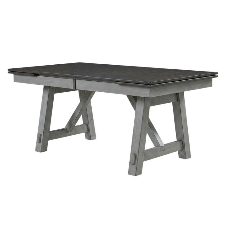 Liberty Furniture Newport 5 Piece Trestle Table Set in Rubberwood Solids w/ Mindy Veneers
