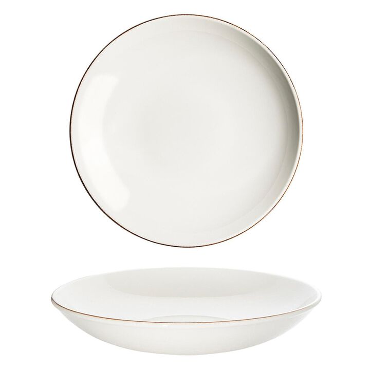 Retro dia.11" h:2.5" 57 oz. Round Decorated Porcelain Bowl (Set of 2)