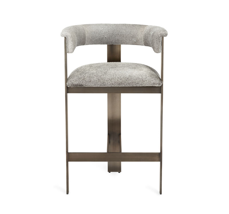 Darcy Hide Counter Stool - Nickel