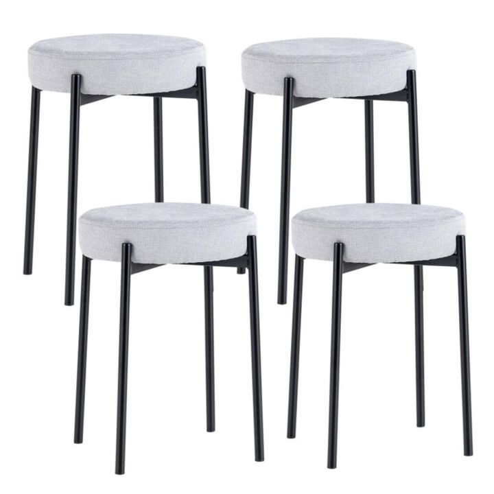 Hivvago Bar Stools Set of 4 Upholstered Kitchen Stools with Foot Pads