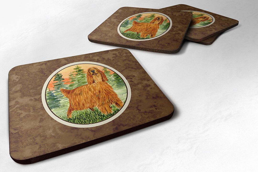 Caroline's Treasures SS8625FC Irish Setter Foam Coasters (Set of 4), 3.5 H x 3.5 W, Multicolor
