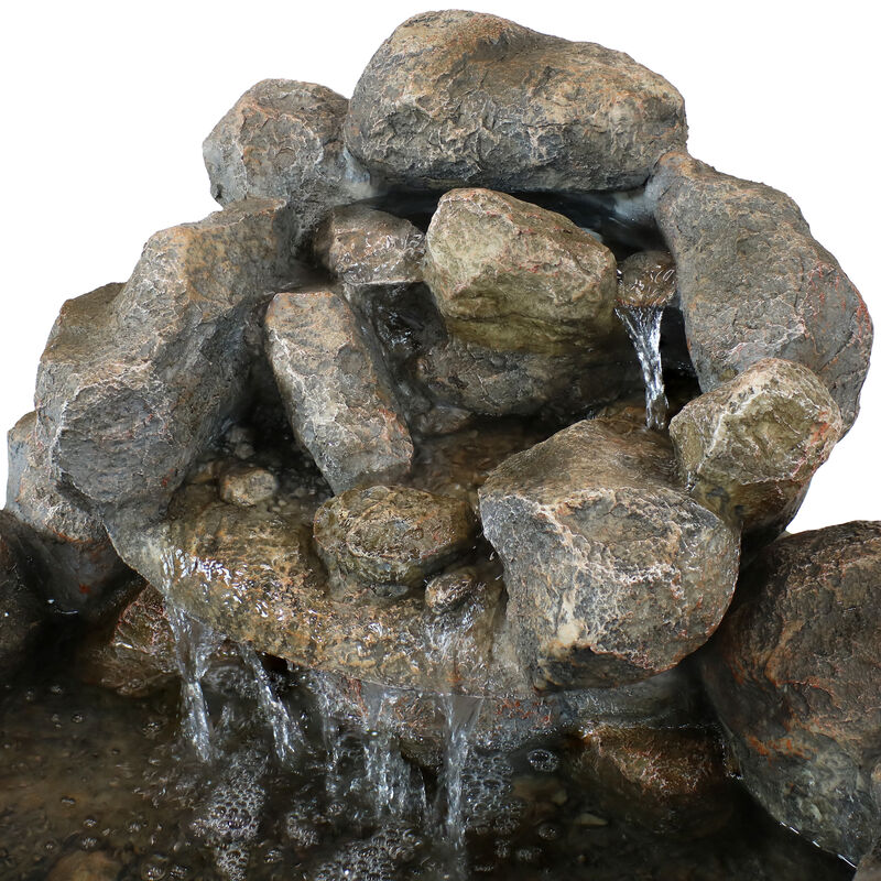 Sunnydaze Electric Resin Rocky Ravine Outdoor Water Fountain - 18 in