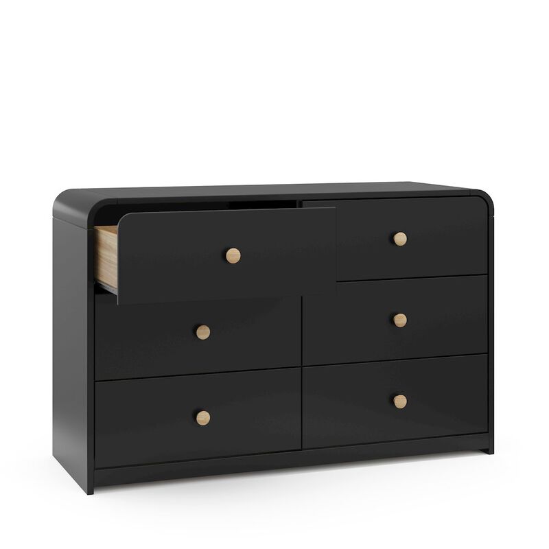 Storkcraft Santos 6-Drawer Dresser (Black with Natural)