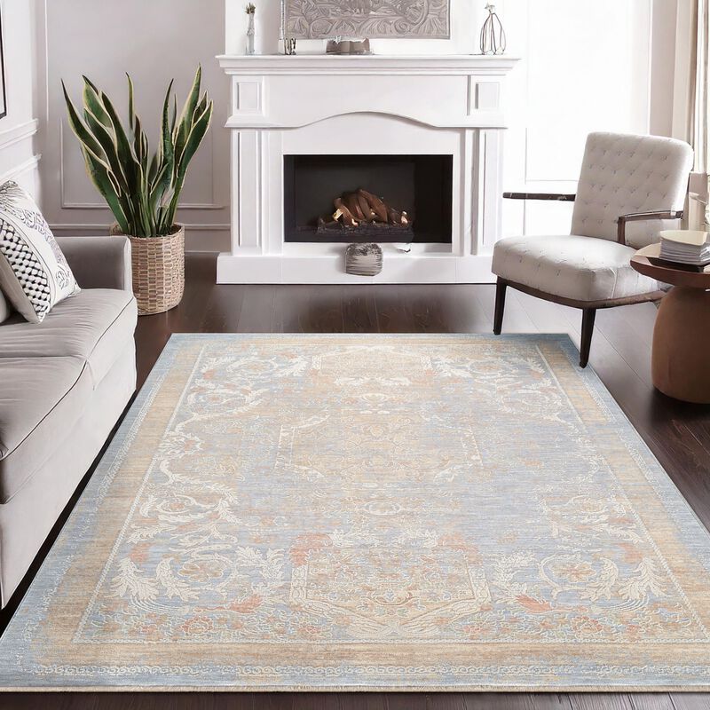 Pasargad Home Turkish Amboise L. Blue Area Rug-12' 0'' X 15' 1''