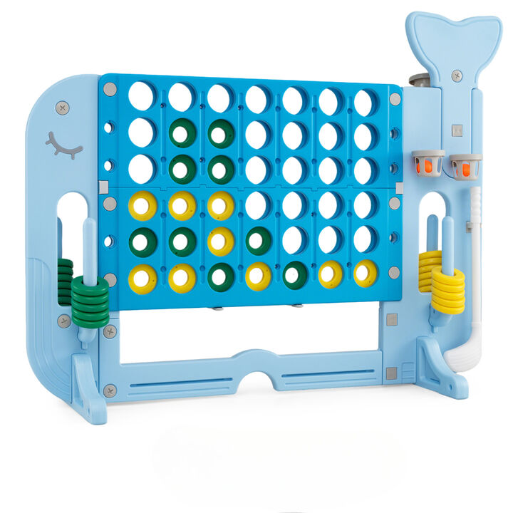 Jumbo 4 to Score Game Set with Ring Toss for Kids and Backyard Play