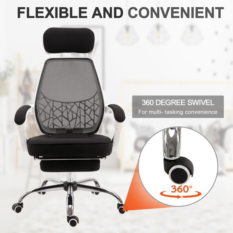 Ergonomically Designed Office Working Desk Chair w/ Back Angle Adjustment